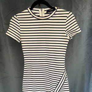 Olivaceous Striped Bodycon Dress